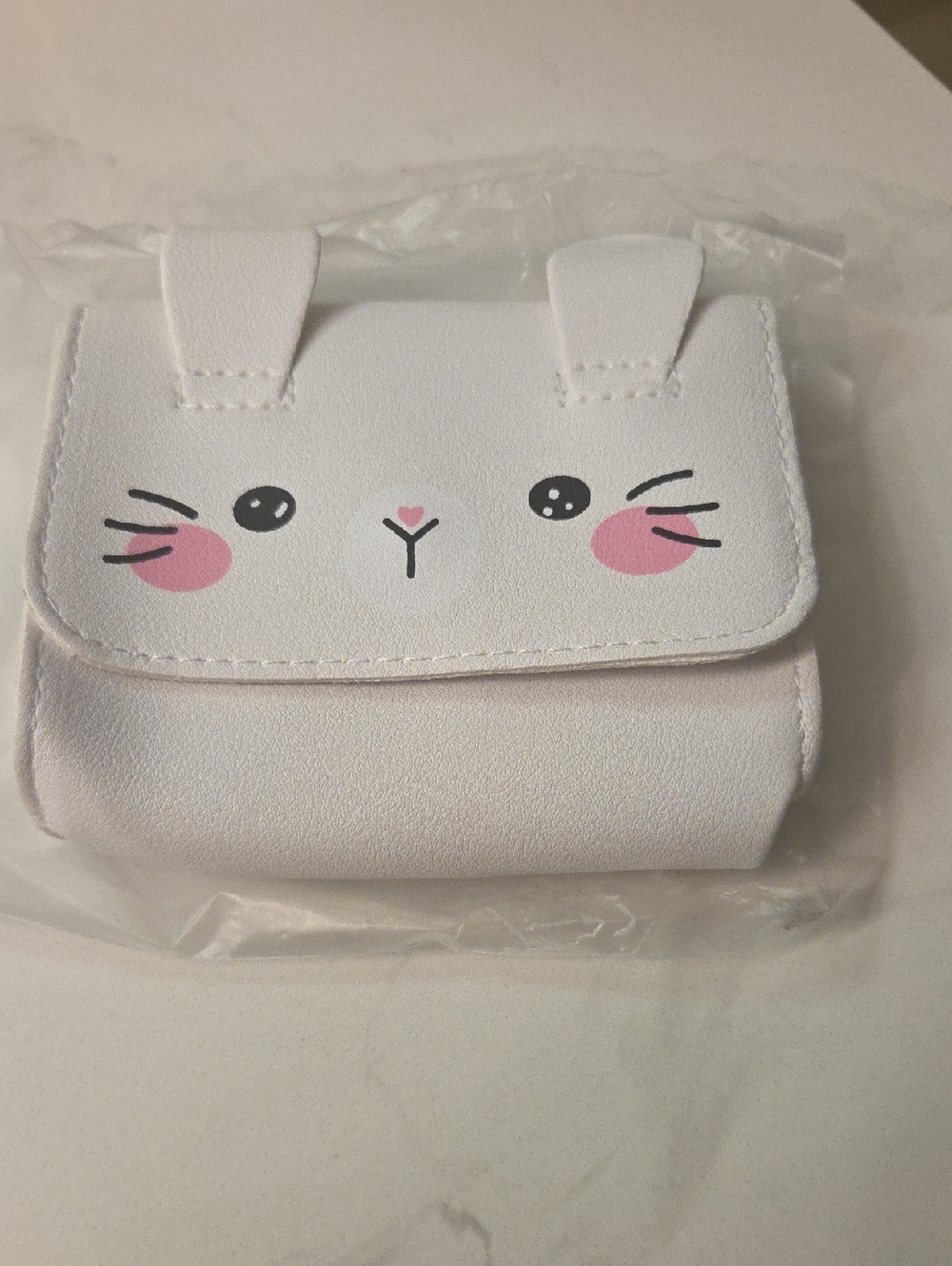 Kids Cute White Bunny Coin Purse -‎ Pink Cheeks